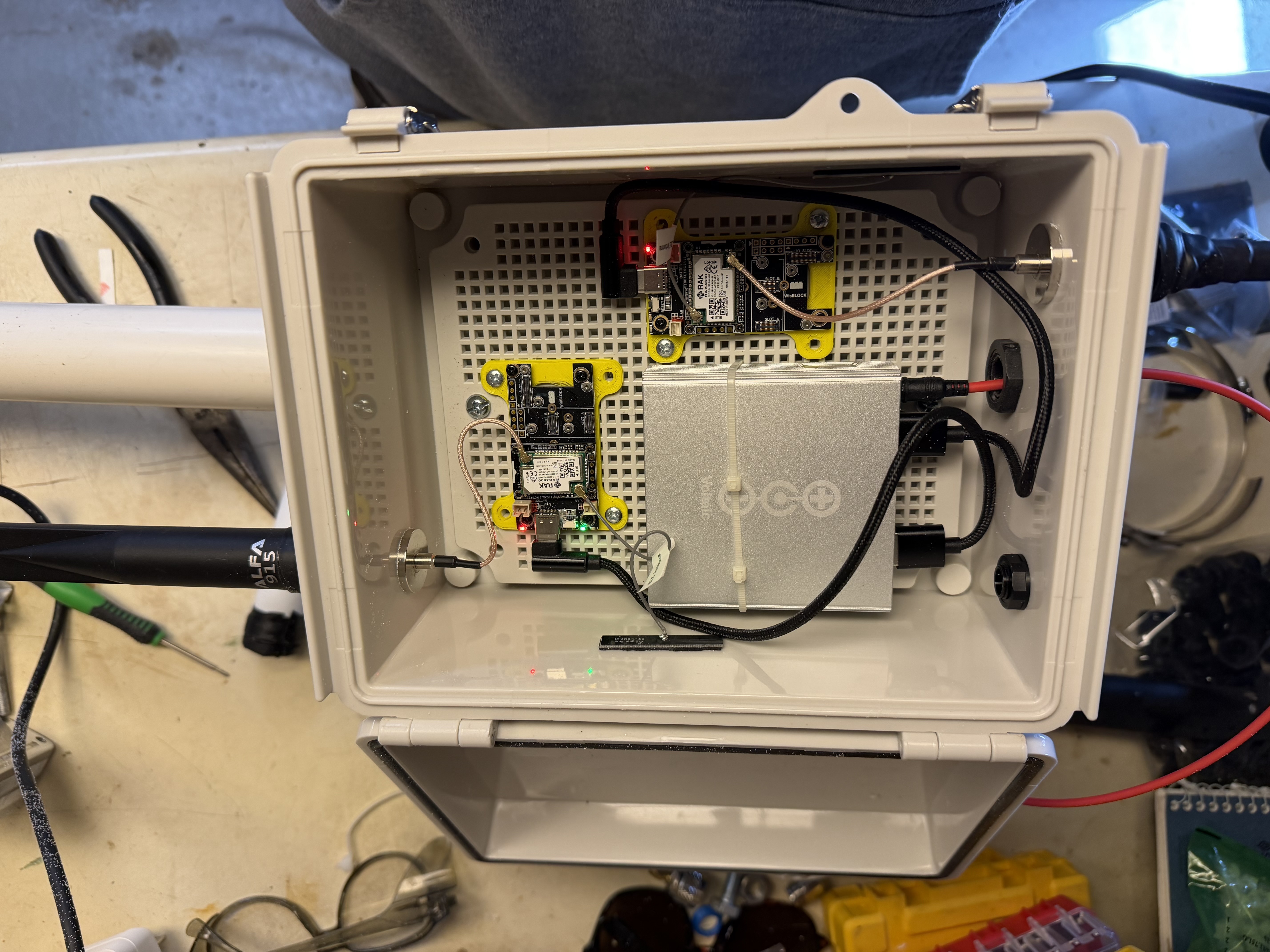 Dual-node rooftop solar setup internal view
